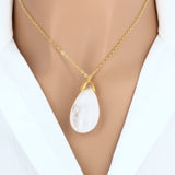 Pendentif larme en pierre Cristal de Roche 