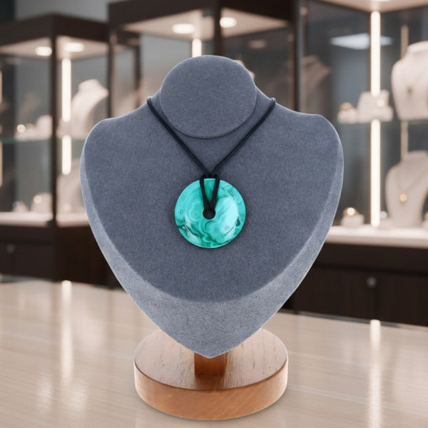 collier malachite donut vert bandes naturelles