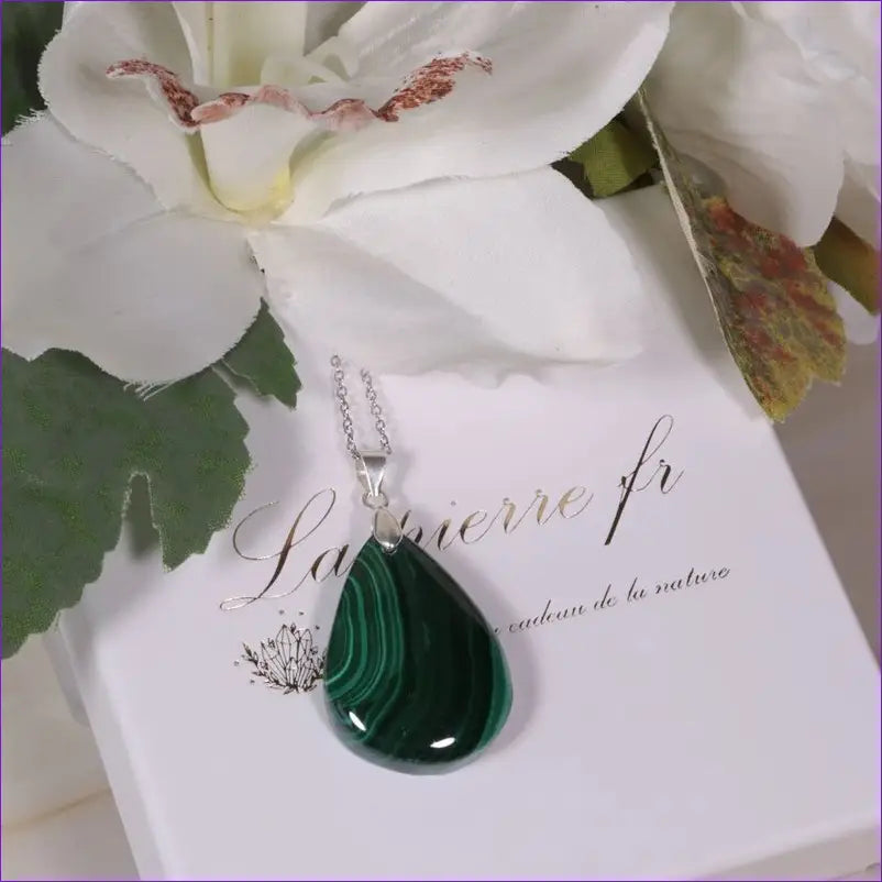 Pendentif en Malachite en forme goutte - La Pierre FR