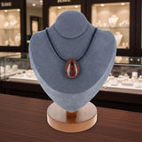 Pendentif goutte en pierre Obsidienne Acajou 