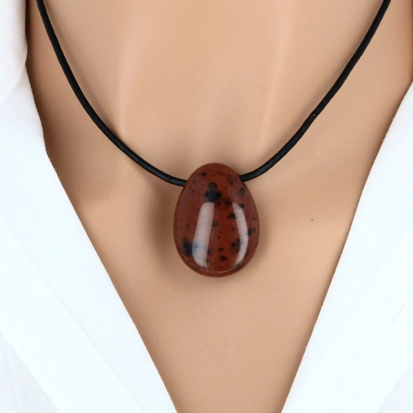 pendentif obsidienne acajou naturelle