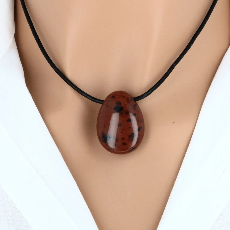 pendentif obsidienne acajou naturelle