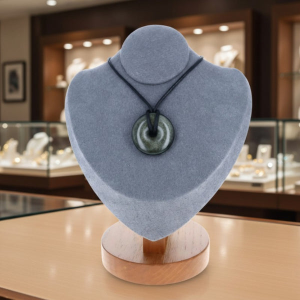 collier obsidienne doree donut reflets dores