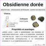 Pendentif Obsidienne Dorée Naturelle Forme Goutte pendentif obsidienne, obsidienne dorée
