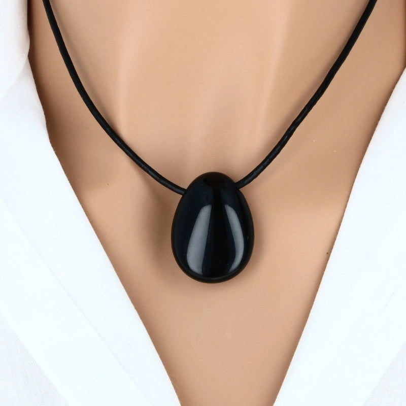 pendentif obsidienne noire naturelle