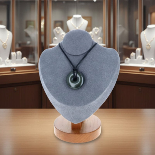 collier obsidienne oeil celeste donut reflets irises