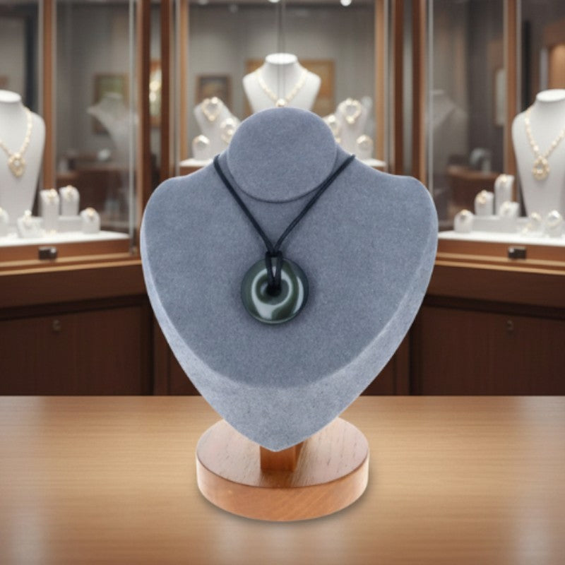 collier obsidienne oeil celeste donut reflets irises