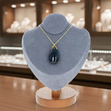 Pendentif larme en pierre Œil de Faucon 