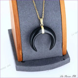 Pendentif Onyx noir croissant de lune - La Pierre FR