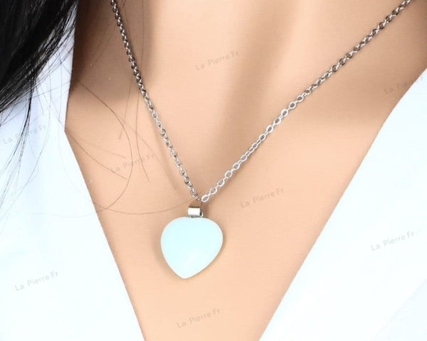 Pendentif Amazonite en Forme de Cœur - Pierre Naturelle & Lithothérapie