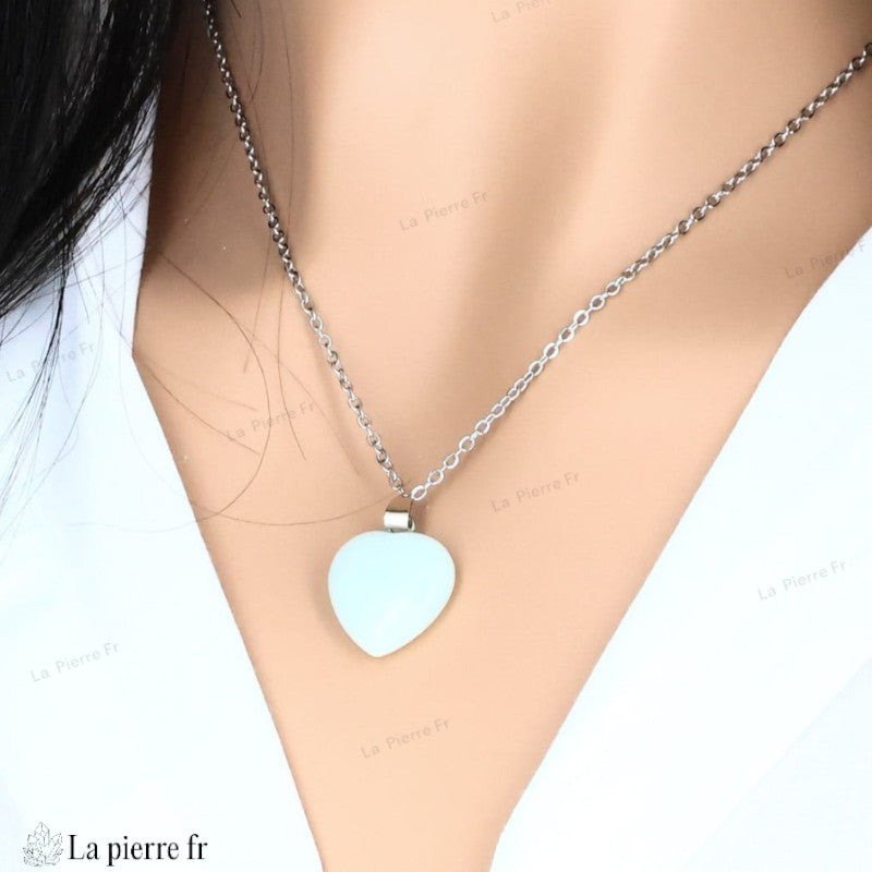 Pendentif Amazonite en Forme de Cœur - Pierre Naturelle & Lithothérapie