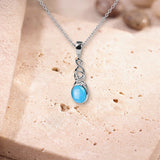 Pendentif Argent Turquoise, Ovale 8 x 6 mm et Entrelacs Celtique (Situla)