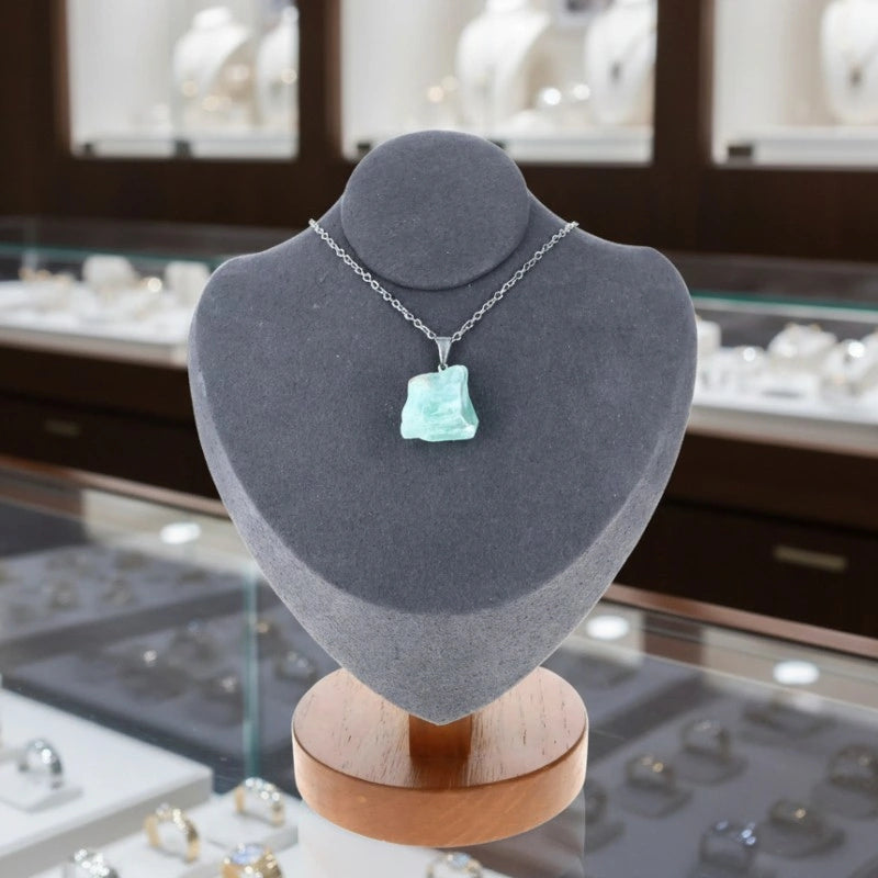 bijou calcite verte brute pierre naturelle du Mexique lithothérapie