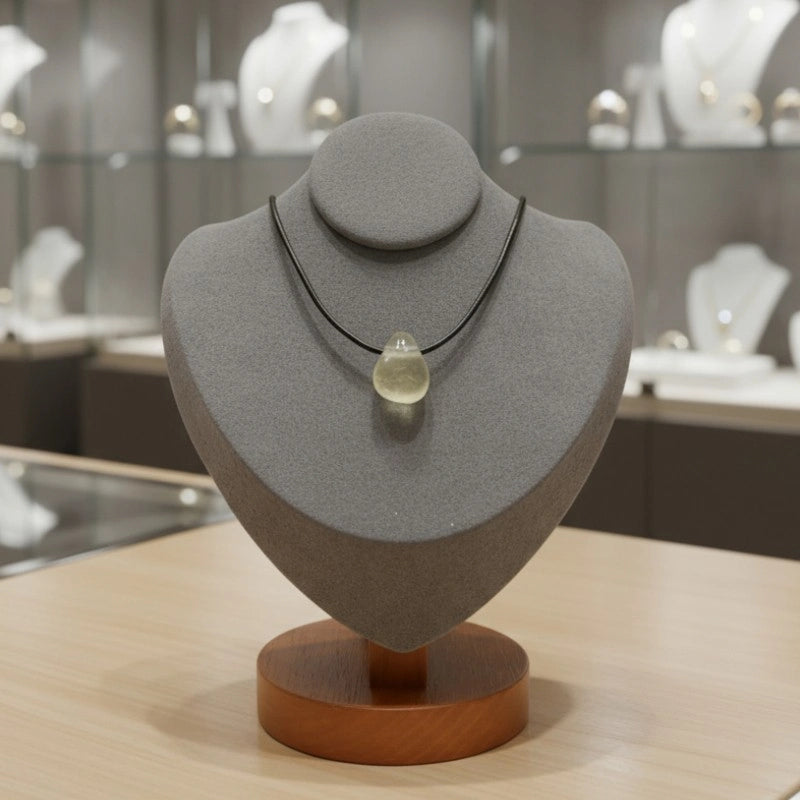 Pendentif Calcite Jaune percée – Pierre naturelle lumineuse