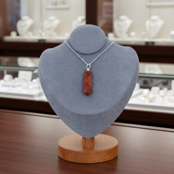 Pendentif pointe en Cornaline naturelle – pierre orange vibrante