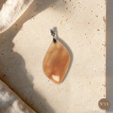 Pendentif Pierre de Lune Orange Pièce Unique, Forme Libre Polie, Numéro au Choix
