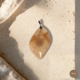 Pendentif Pierre de Lune Orange Pièce Unique, Forme Libre Polie, Numéro au Choix