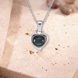 Pendentif Labradorite Bleue, Cœur d'Argent 925 Rhodié (Furud)