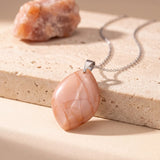 Pendentif Pierre de Lune Pêche, Pierre Plate Forme Libre, Chaîne ou Cordon