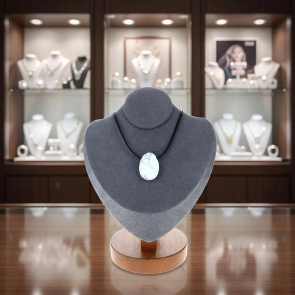 Pendentif Pierre Percée Howlite Blanche " sérénité & douceur intérieure "