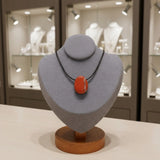 Pendentif Pierre Percée Jaspe Rouge 