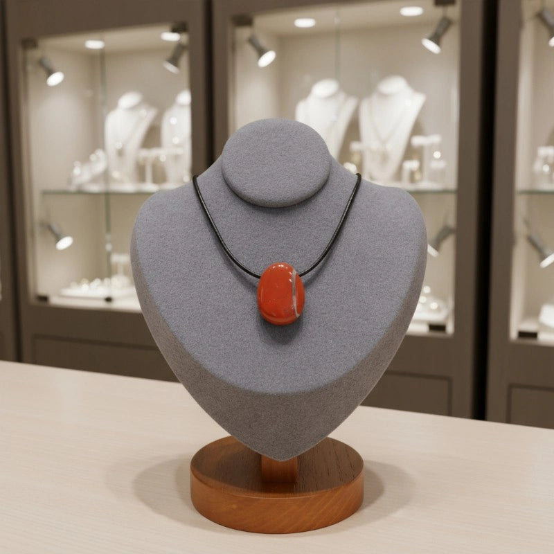 Pendentif Pierre Percée Jaspe Rouge " courage & énergie enracinée "