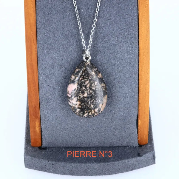 Pendentif en Rhodonite goutte
