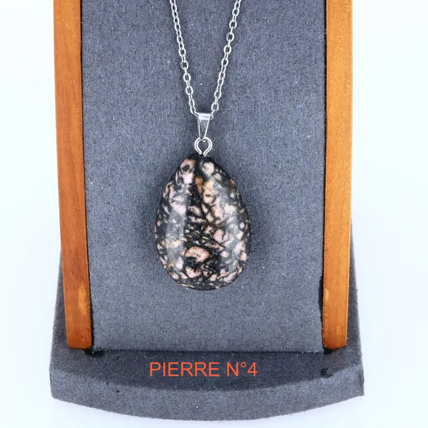 Pendentif en Rhodonite goutte