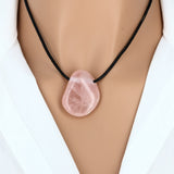 Pendentif Quartz Rose Pierre Roulée Percée