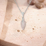 Pendentif Quartz Rose Véritable, Grande Goutte 25 x 11 mm, Argent 925 (Markeb)