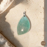 Collier Pierre Verte Amazonite, Pendentif Pièce Unique Numéroté au Choix