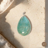 Collier Pierre Verte Amazonite, Pendentif Pièce Unique Numéroté au Choix