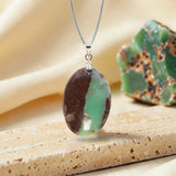 Pendentif Chrysoprase Pièce Unique, Sur Roche-Mère, Numéro au Choix