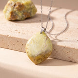 Bijou Opale Verte, Pendentif Pierre Plate Forme Libre, Chaîne ou Cordon