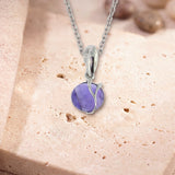 Collier Améthyste Argent, Pendentif Rond 10 mm et Chaîne 60 cm (Acrux)