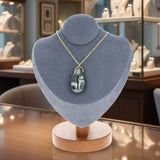 Pendentif larme en pierre Pyrite 