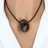 Pendentif pierre Quartz fumé (roulée & percée)