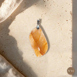 Pendentif Quartz Hématoïde Jaune Pièce Unique, Forme Libre, Numéro au Choix