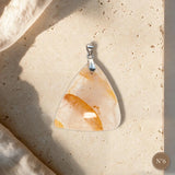 Pendentif Quartz Hématoïde Jaune Pièce Unique, Forme Libre, Numéro au Choix