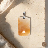 Pendentif Quartz Hématoïde Jaune Pièce Unique, Forme Libre, Numéro au Choix