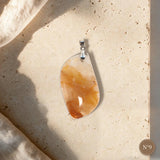 Pendentif Quartz Hématoïde Jaune Pièce Unique, Forme Libre, Numéro au Choix