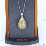 Pendentif Quartz Rutile Naturel Forme Goutte pendentif quartz rutile