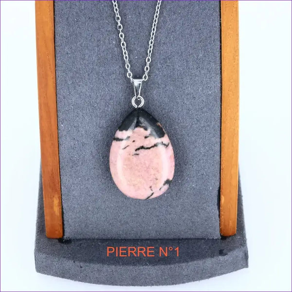 Pendentif Rhodonite Naturelle Forme Goutte pendentif pierre rhodonite