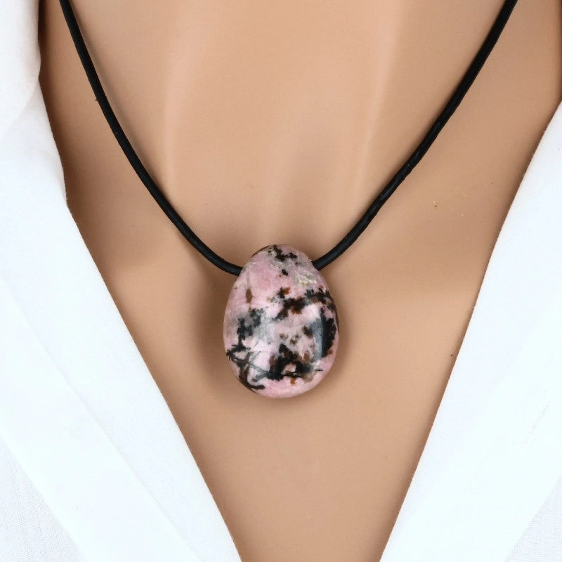 pendentif rhodonite pierre naturelle