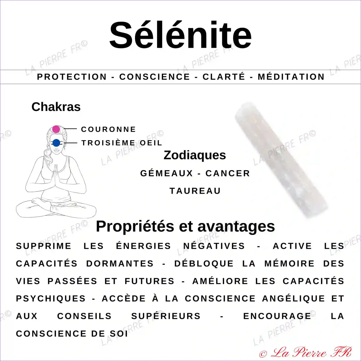 Pendentif Sélénite Naturelle Goutte Argent 925 pendentif sélénite