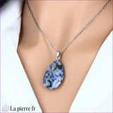 collier-Pendentif en Sodalite en forme de goutte
