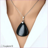 Pendentif en Tourmaline noire naturelle du Brésil. Pierre de protection énergétique et d'ancrage. Qualité supérieure, non traitée. La Pierre Fr