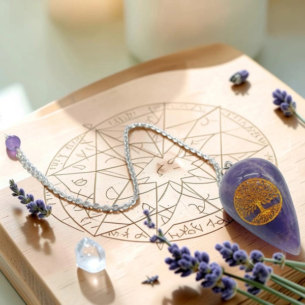 Pendule Arbre de Vie violet en améthyste