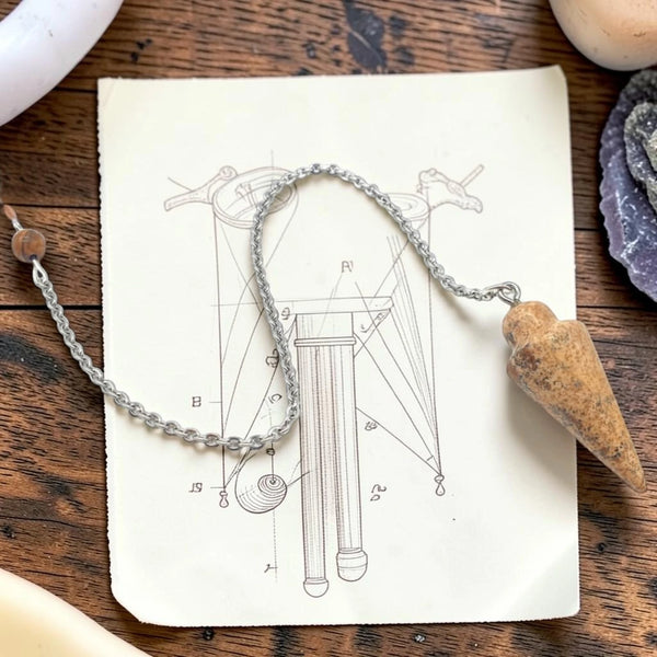 Pendule artisanal en jaspe paysage