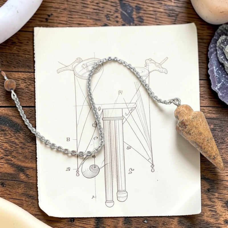 Pendule artisanal en jaspe paysage